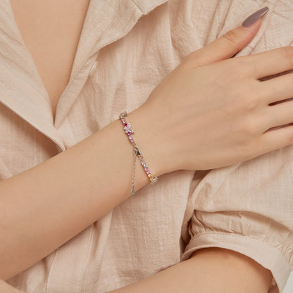 [Luxora]Ornate Colorful Butterfly Shape Round Cut Daily Bracelet
