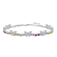 [Luxora]Ornate Colorful Butterfly Shape Round Cut Daily Bracelet