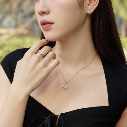 [Luxora]Heart-Shaped Four-Leaf Clover Bead Necklace