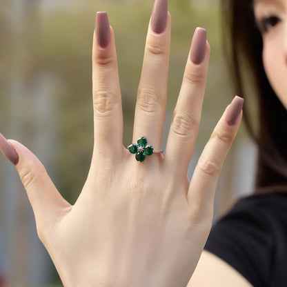 [Luxora]Four-Leaf Clover Eight-Pointed Star Ring