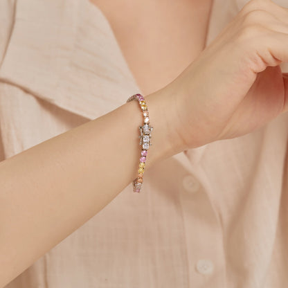 [Luxora]Radiant Colorful Round Cut Tennis Bracelet