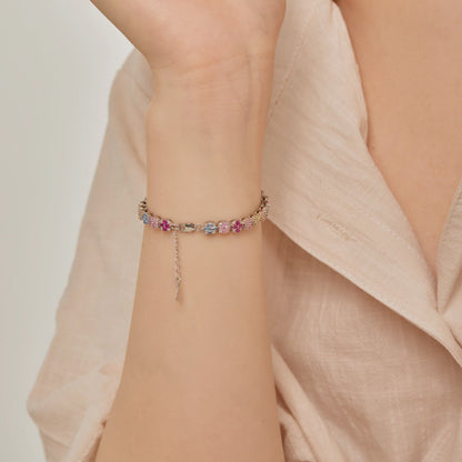 [Luxora]Delicate Colorful Emerald Cut Daily Bracelet