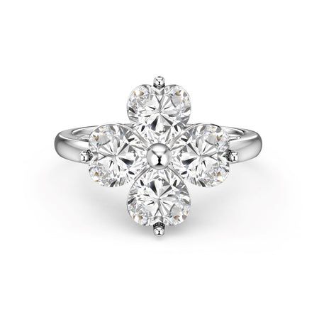 [Luxora]Heart-shaped Four-Leaf Clover Ball Ring