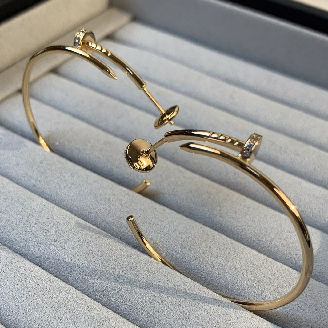 [Luxora]JUSTE EARRINGS GOLD DIAMONDS 1.8MM