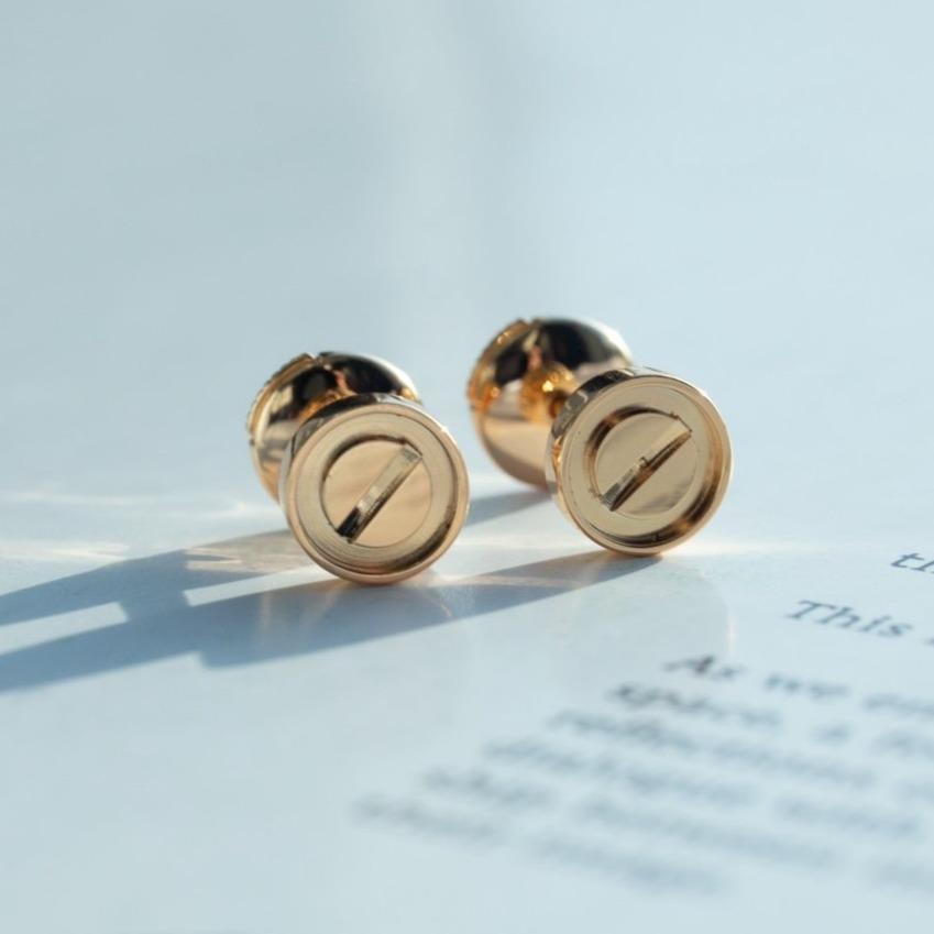 [Luxora]LOVE EARRINGS PINK GOLD 10MM