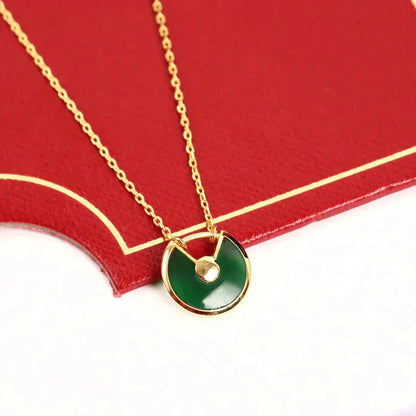 [Luxora]AMULETTE GOLD MALACHITE NECKLACE