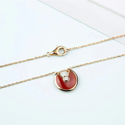 [Luxora]AMULETTE GOLD CARNELIAN ONYX NECKLACE