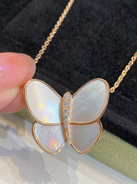 [Luxora]BUTTERFLY GOLD MOP DIAMOND NECKLACE