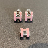 [Luxora]MINI POP H SILVER EARRINGS PINK