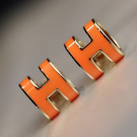 [Luxora]MINI POP H EARRINGS ORANGE
