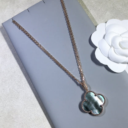 [Luxora]CLOVER 25MM GOLD DARK MOP BIG CLOVER NECKLACE