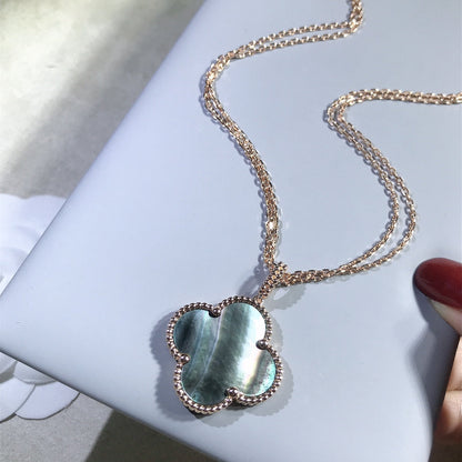 [Luxora]CLOVER 25MM GOLD DARK MOP BIG CLOVER NECKLACE