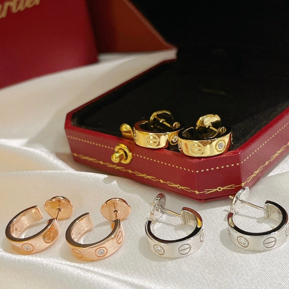 [Luxora]LOVE EARRINGS 5.7MM 2 DIAMONDS