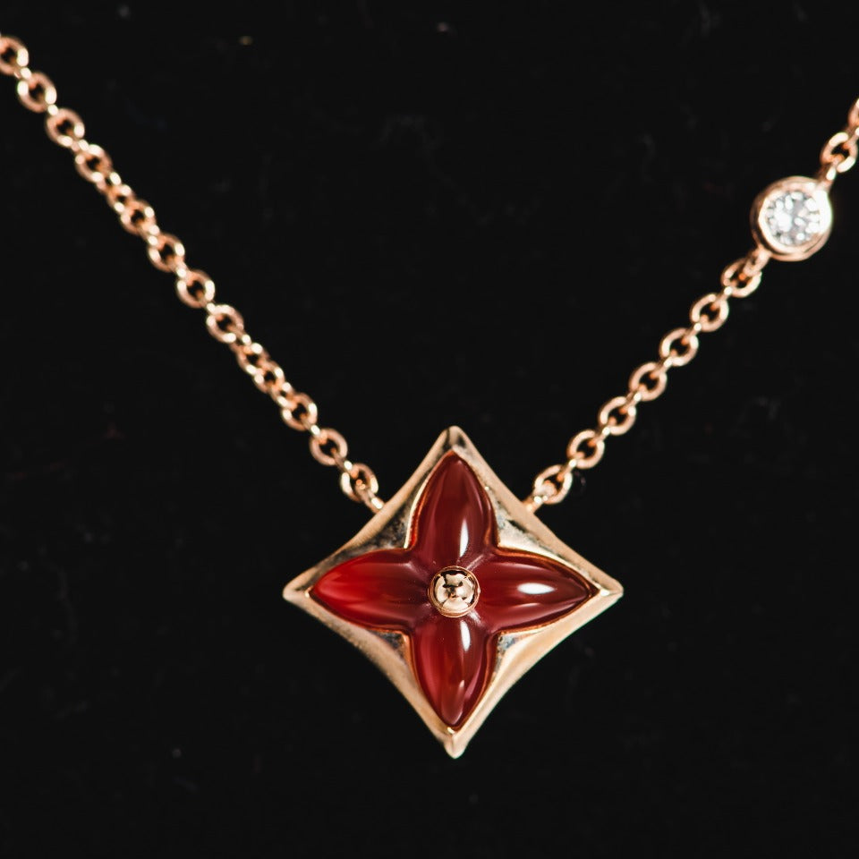 [Luxora]STAR NECKLACE PINK GOLD 1 DIAMOND