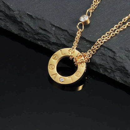 [Luxora]LOVE NECKLACE 16MM 2 DIAMONDS