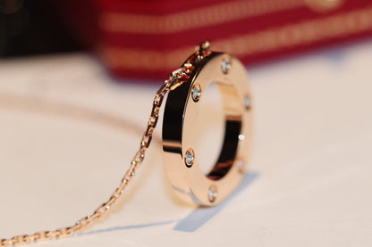 [Luxora] Liebeskette, 16 mm, 6 Diamanten, Roségold