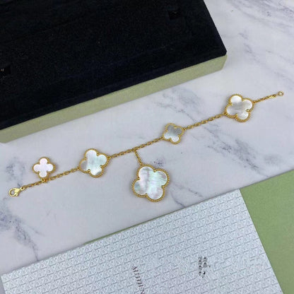 [Luxora]MAGIC CLOVER MOP GOLD BRACELET 5 MOTIFS