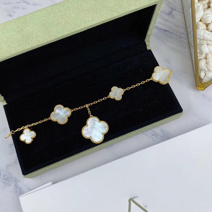 [Luxora]MAGIC CLOVER MOP GOLD BRACELET 5 MOTIFS