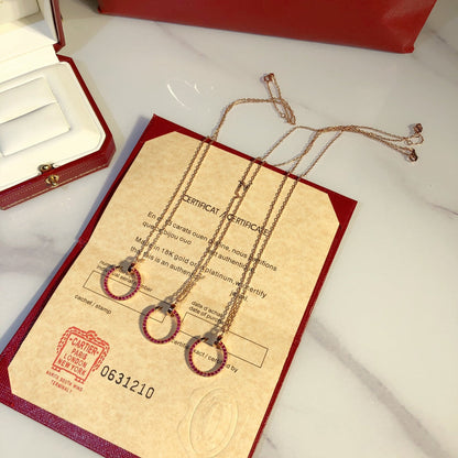 [Luxora]JUSTE NECKLACE RED FULL DIAMONDS
