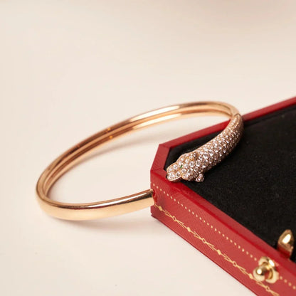 [Luxora]PANTHERE HALF DIAMOND OPEN BRACELET
