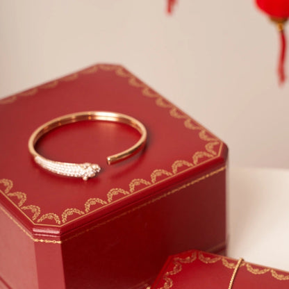 [Luxora]パンテール ローズゴールド ダイヤモンド オープンブレスレット