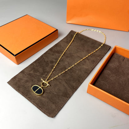 [Luxora]CHAINE VERSO BLACK CERAMIC NECKLACE