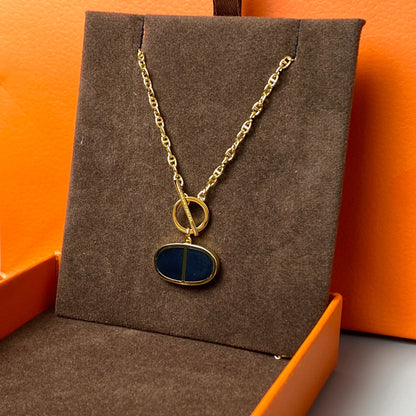 [Luxora]CHAINE VERSO BLACK CERAMIC NECKLACE