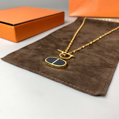 [Luxora]CHAINE VERSO BLACK CERAMIC NECKLACE