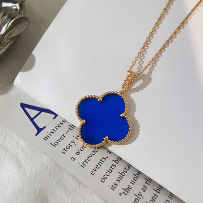 [Luxora]CLOVER 25MM NECKLACE TURQUOISE ROSE GOLD