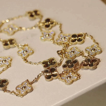 [Luxora]CLOVER 20 MOTIFS LASER DIAMOND NECKLACE