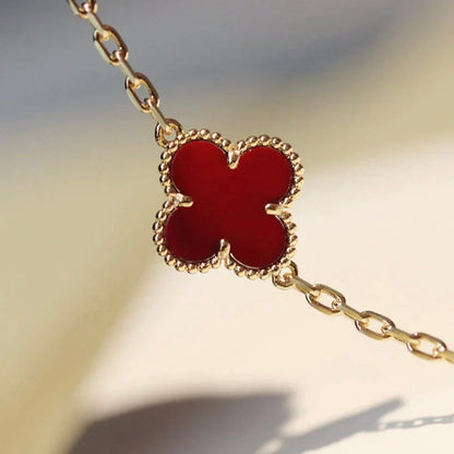 [Luxora]CLOVER 20 MOTIFS CARNELIAN NECKLACE