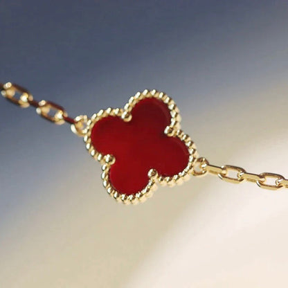 [Luxora]CLOVER 20 MOTIFS CARNELIAN NECKLACE