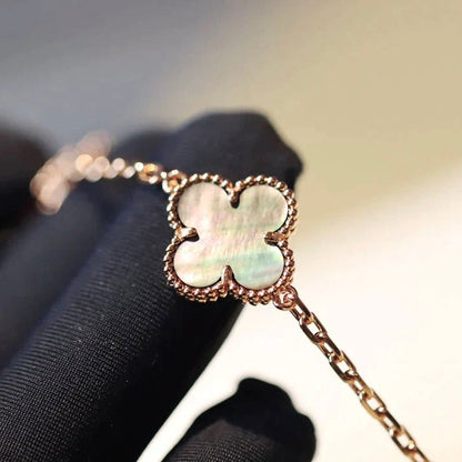 [Luxora]CLOVER 20 MOTIFS DARK MOP DIAMOND  NECKLACE