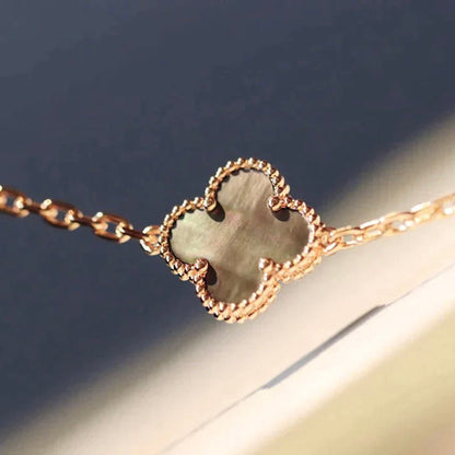 [Luxora]CLOVER 20 MOTIFS DARK MOP DIAMOND  NECKLACE