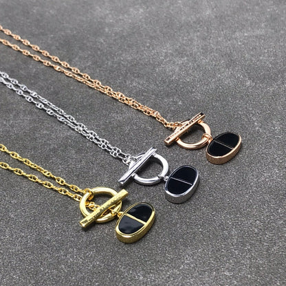 [Luxora]CHAINE VERSO BLACK CERAMIC  NECKLACE