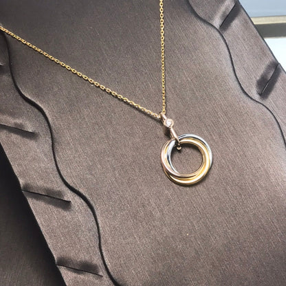[Luxora]TRINITY SILVER GOLD PINK GOLD NECKLACE
