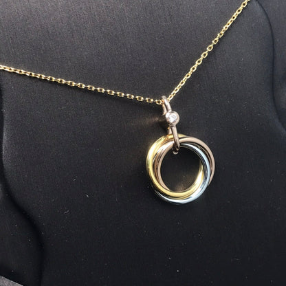 [Luxora]TRINITY SILVER GOLD PINK GOLD NECKLACE