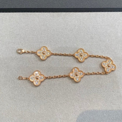 [Luxora] CLOVER 5 MOTIF FULL DIAMOND BRACELET COLLECTION