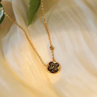 [Luxora]SUN PEDANT PINK GOLD 1 DIAMOND NECKLACE