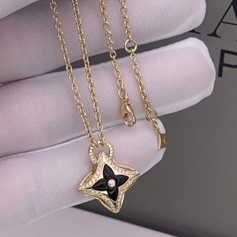 [Luxora]STAR PEDANT PINK GOLD DIAMOND NECKLACE