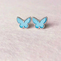 [Luxora]BUTTERFLY TURQUOISE EARRINGS SILVER