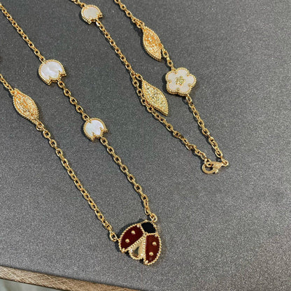 [Luxora]LUCKY SPRING 15 MOTIFS GOLD NECKLACE