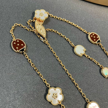 [Luxora]LUCKY SPRING 15 MOTIFS GOLD NECKLACE