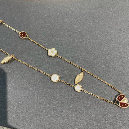 [Luxora]LUCKY SPRING 15 MOTIFS GOLD NECKLACE