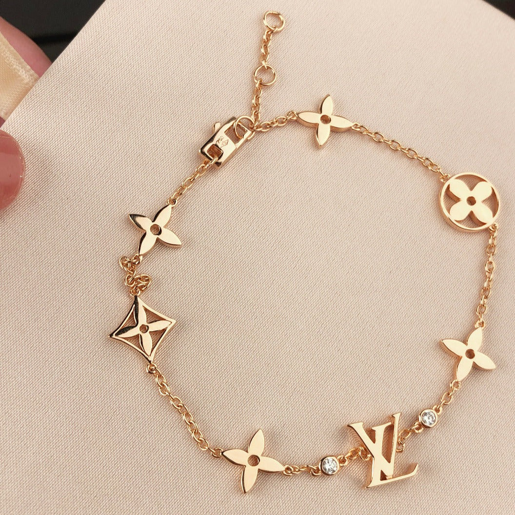 [Luxora]STAR AND SUN 7 MOTIFS GOLD BRACELET