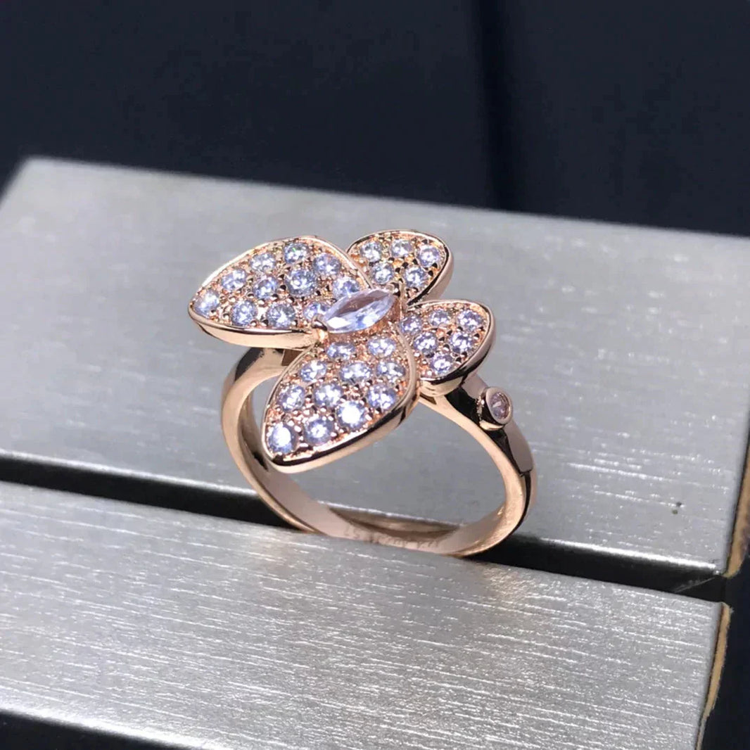[Luxora]BUTTERFLY PINK GOLD DIAMOND RING