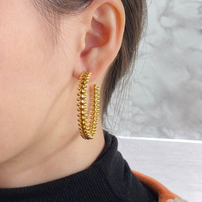 [Luxora]CLASH HOOP LARGE EARRINGS