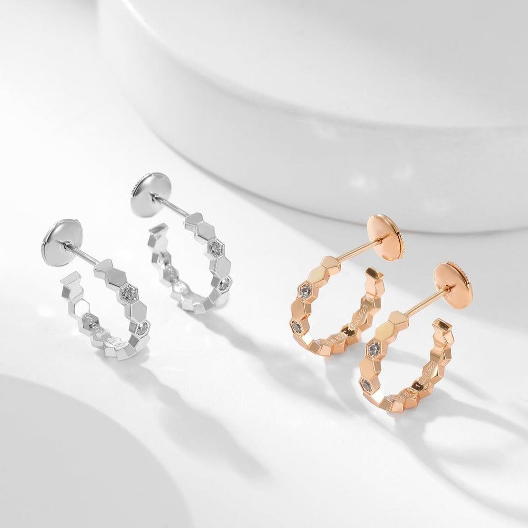 [Luxora]BEE LOVE DIAMOND HOOP EARRINGS