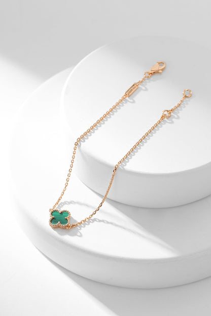 [Luxora]CLOVER BRACELET MALACHITE 1 MOTIF