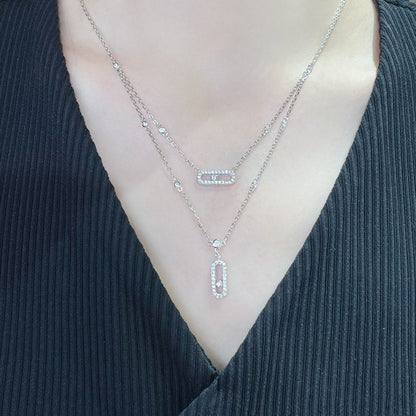 [LUXE]MOVE 2 ROW DIAMOND NECKLACE